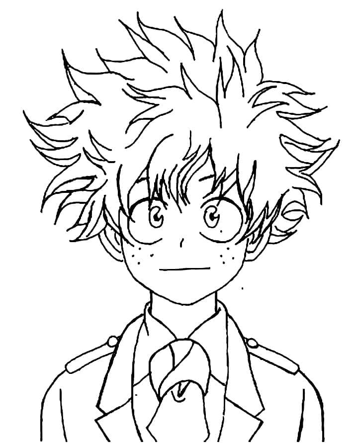 Desenhe o Midoriya do Anime My Hero Academia para colorir