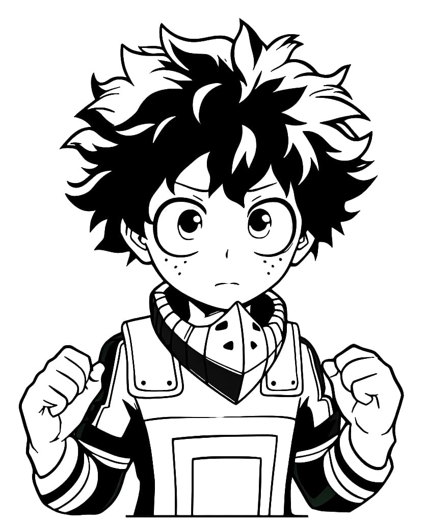 Desenhos de Desenhe o Pequeno Deku para colorir