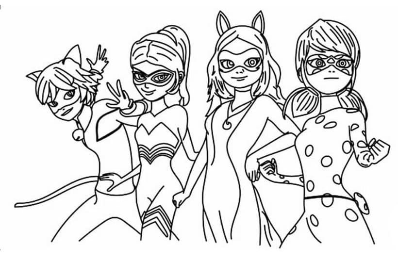 Desenhe personagens de Miraculous Ladybug para colorir