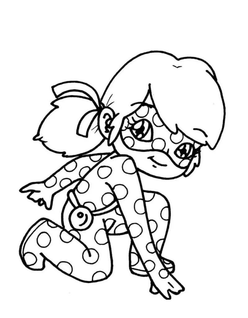 Desenhos de Desenhe uma linda joaninha Marinette para colorir