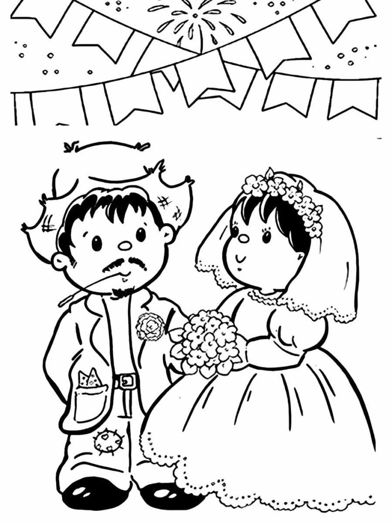 Desenhos de Festa Junina Fácil para colorir