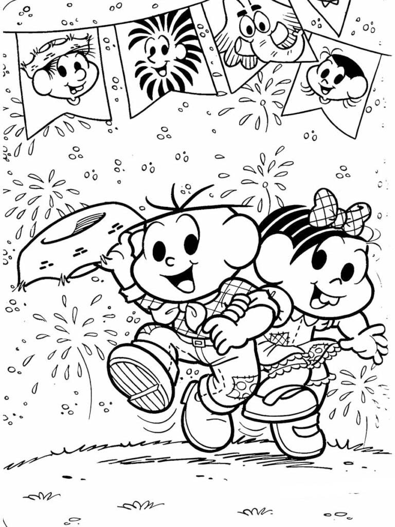 Desenhos de Festa Junina bonitinho para colorir