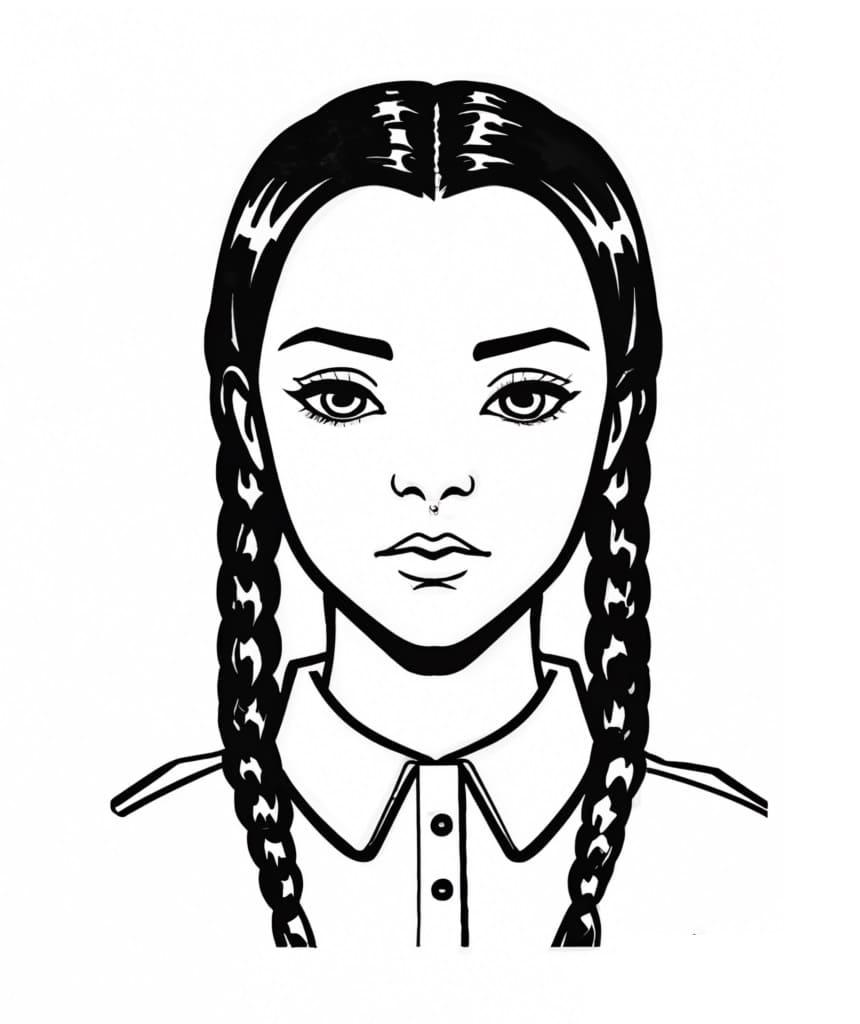 Desenhos de Imagem de Wednesday Addams para colorir