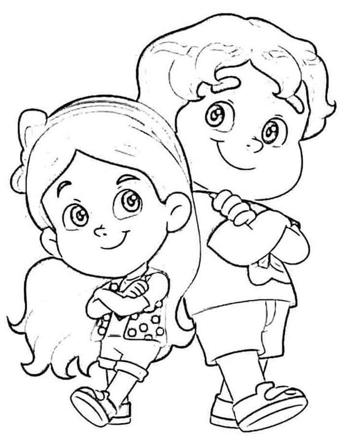 Desenhos de Maria Clara e JP Para Colorir