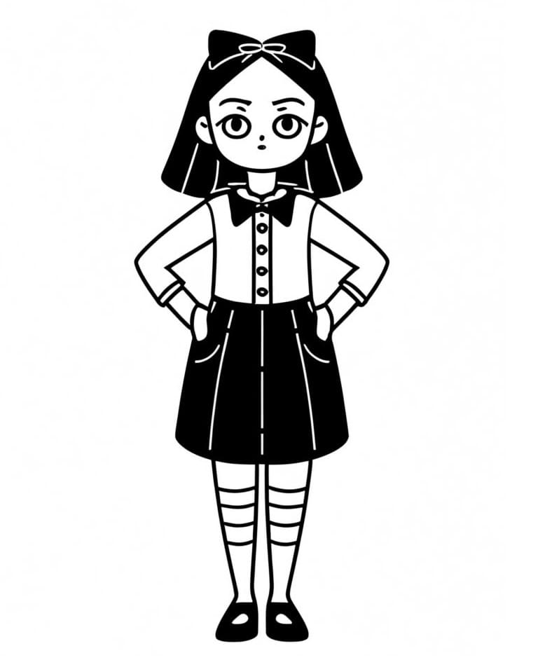 Desenhos de Pequeno Wednesday Addams para colorir