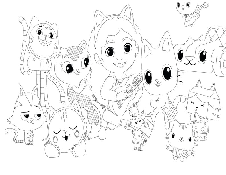 Personagens de Gabby’s Dollhouse para colorir