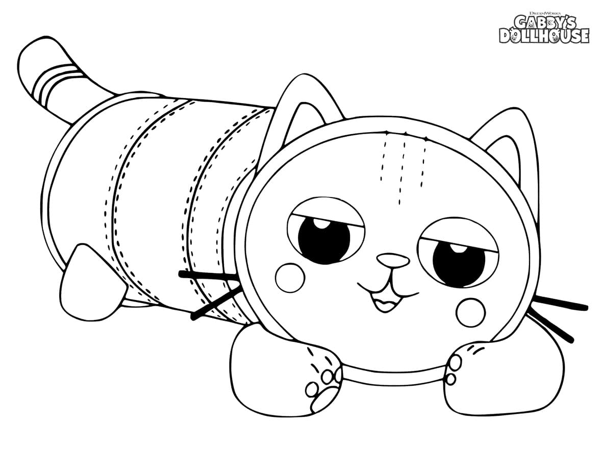 Desenhos de Pillow Cat na casa de bonecas da Gabby para colorir