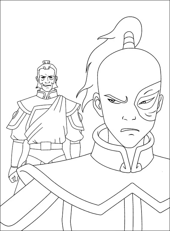 Desenhos de Príncipe Zuko com o Almirante Zhao para colorir