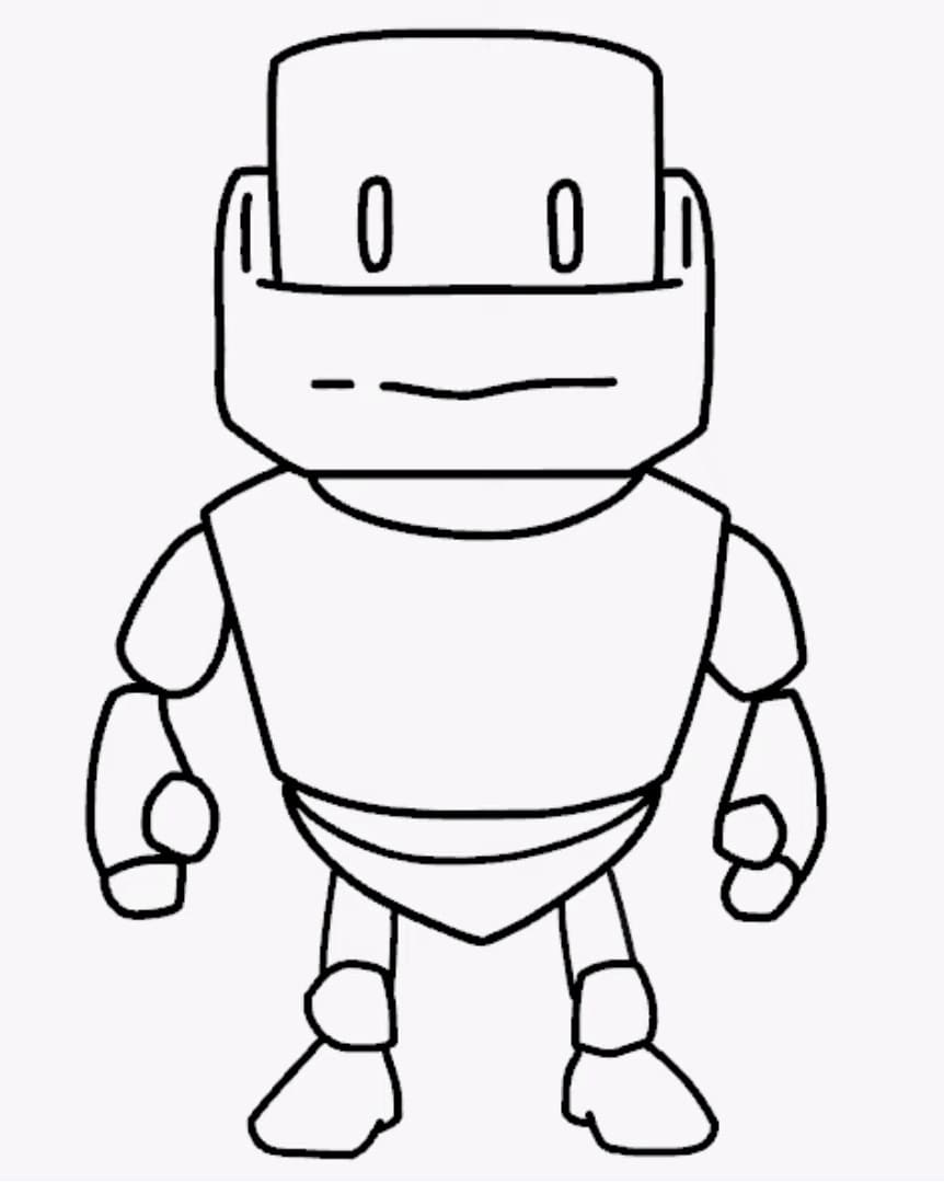 Desenhos de Stumble Guys Golem grátis fácil para colorir