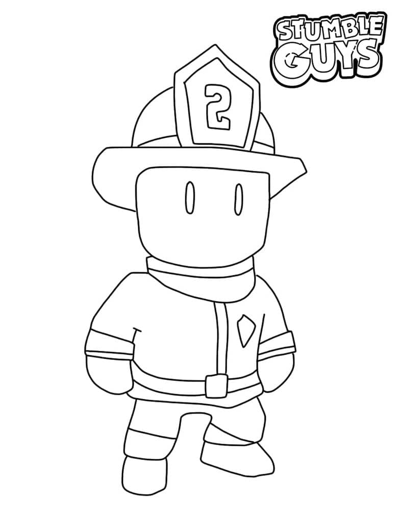 Desenhos de Tocha de bombeiro Stumble Guys para colorir