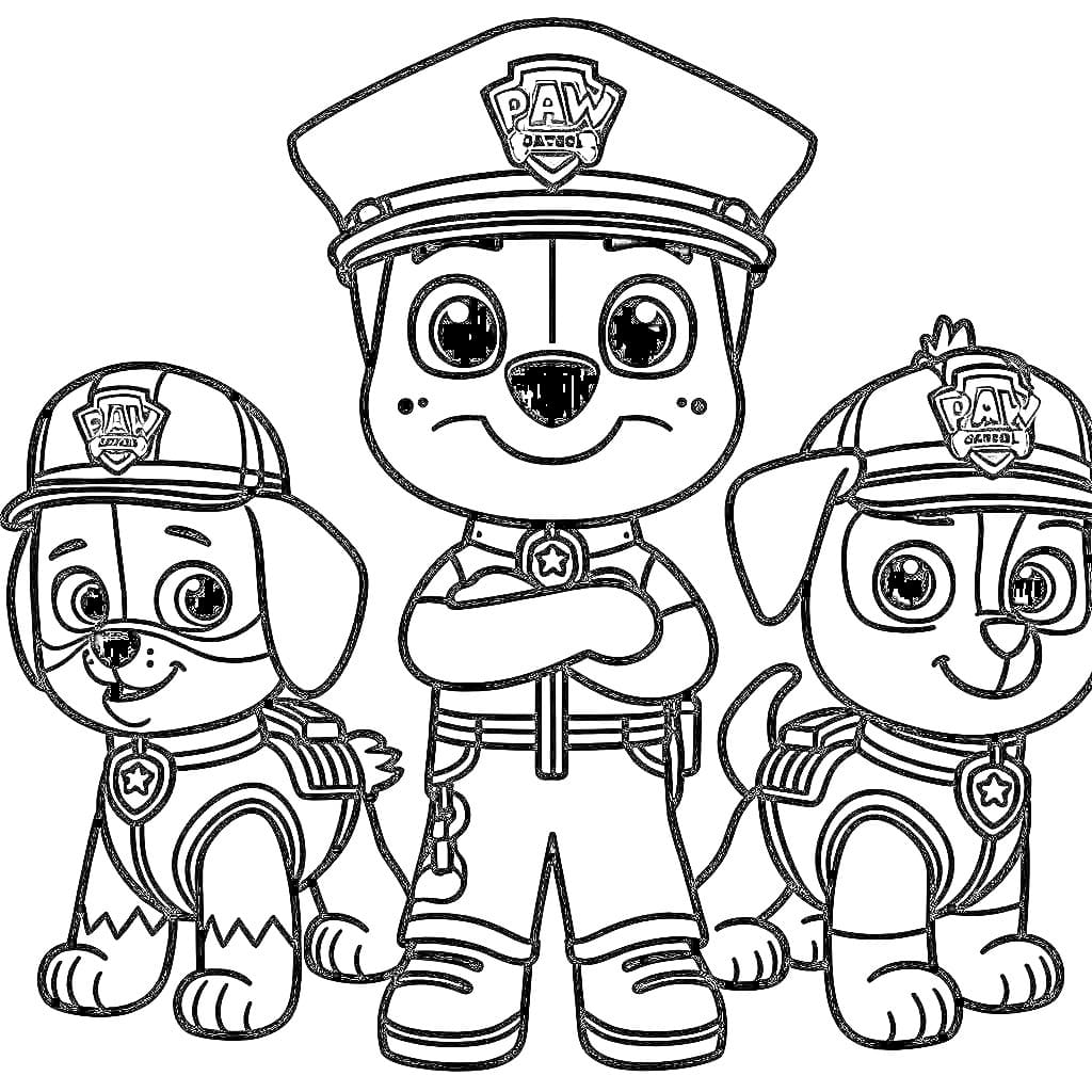 Desenhos de Três Tracker da Patrulha para colorir