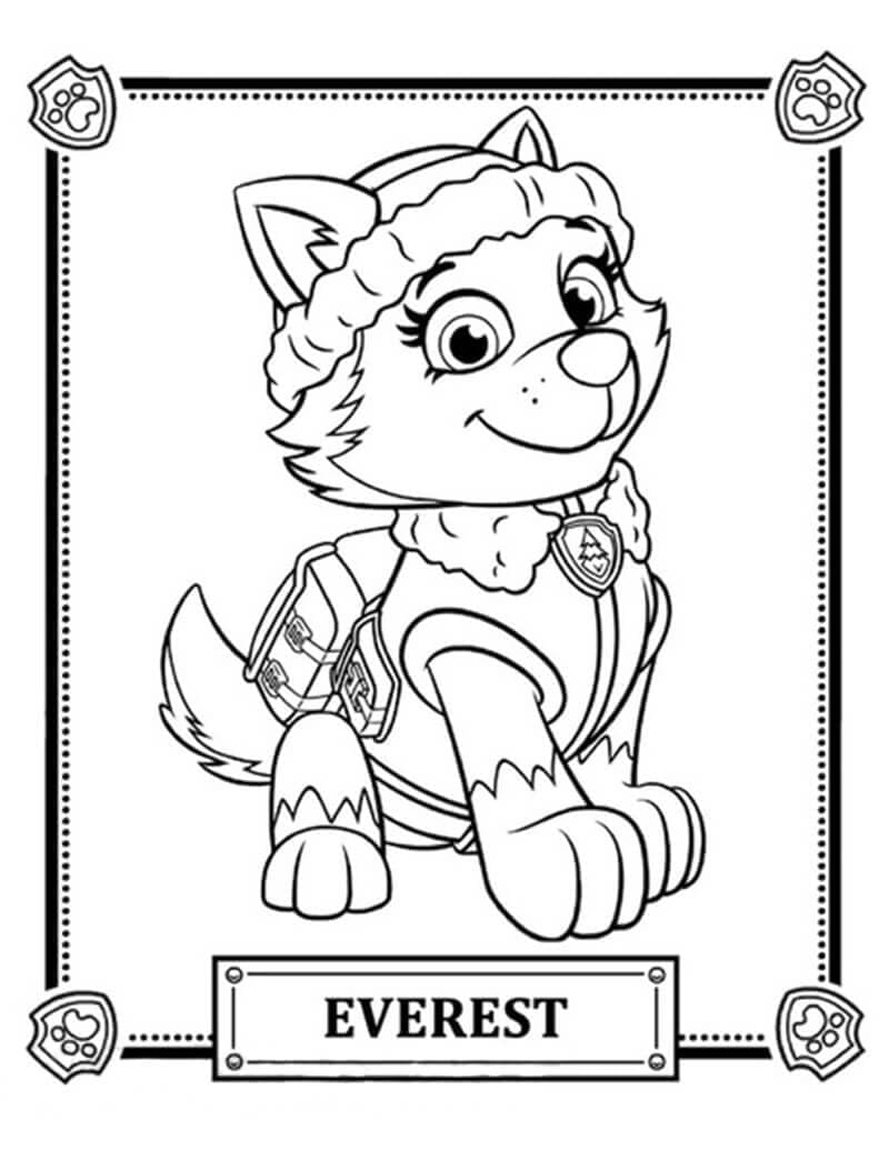 Desenhos de A fofinha Patrulha Canina do Everest para colorir