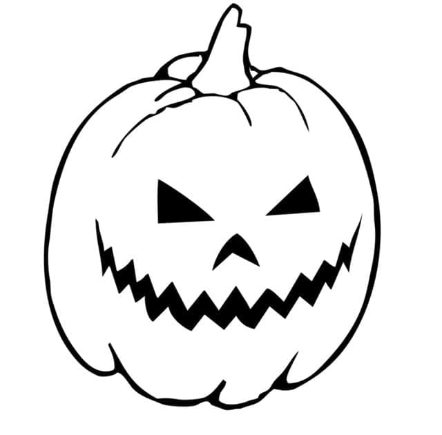 Desenhos de Abóbora de Halloween básica fácil para colorir