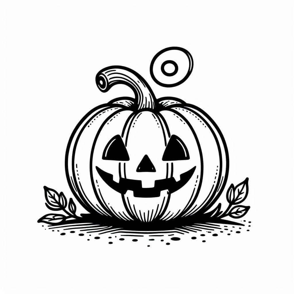 Desenhos de Abóbora de Halloween fácil para crianças para colorir