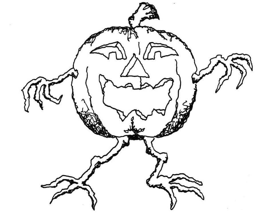 Desenhos de Abóbora de Halloween maligna para colorir