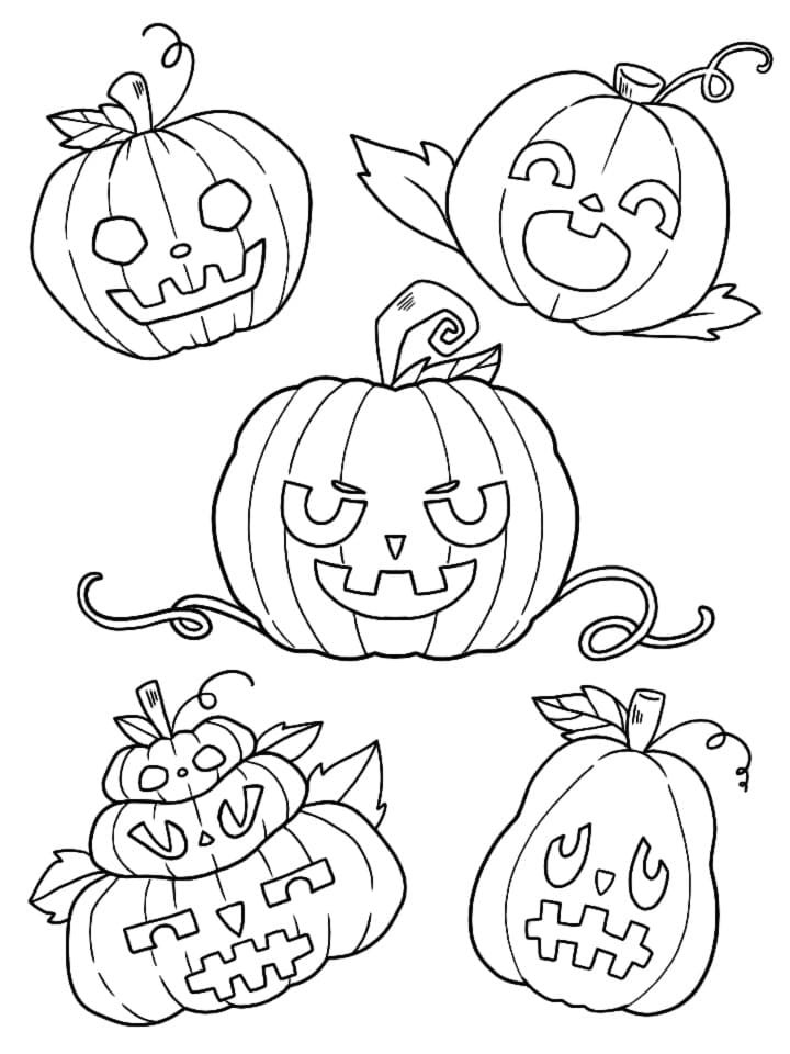 Desenhos de Abóboras de Halloween para colorir