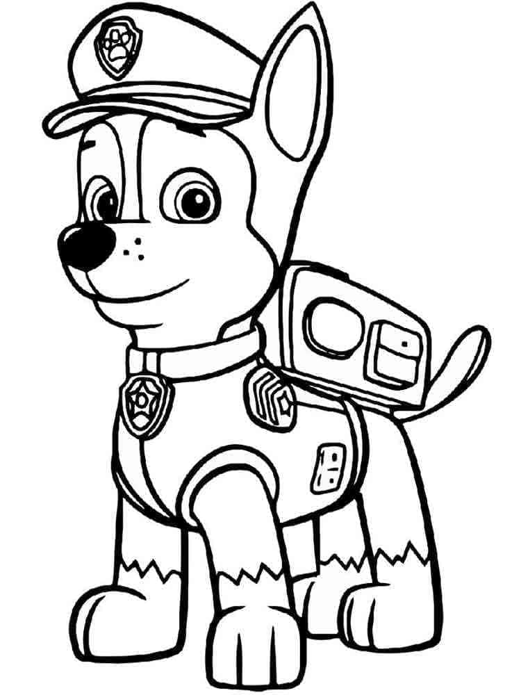 Desenhos de Adorável Chase Patrulha Canina para colorir