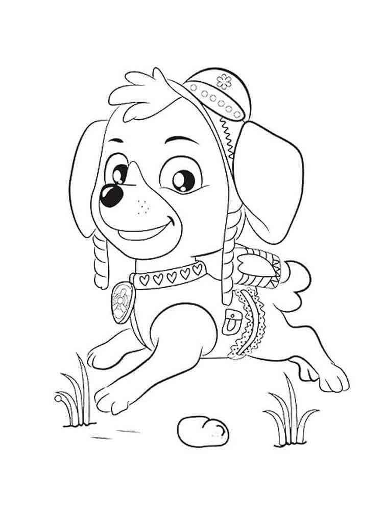 Adorável Skye Patrulha Canina para colorir