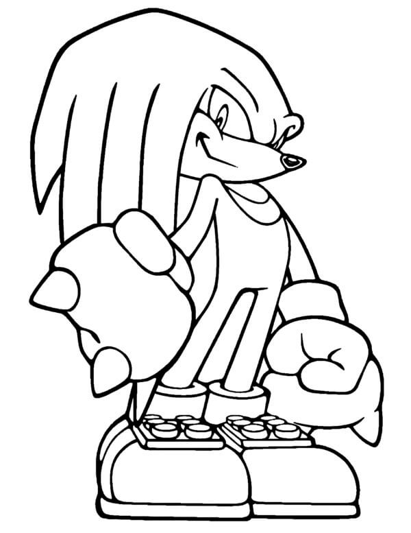 Desenhos de Desenhando Knuckles em pé para colorir