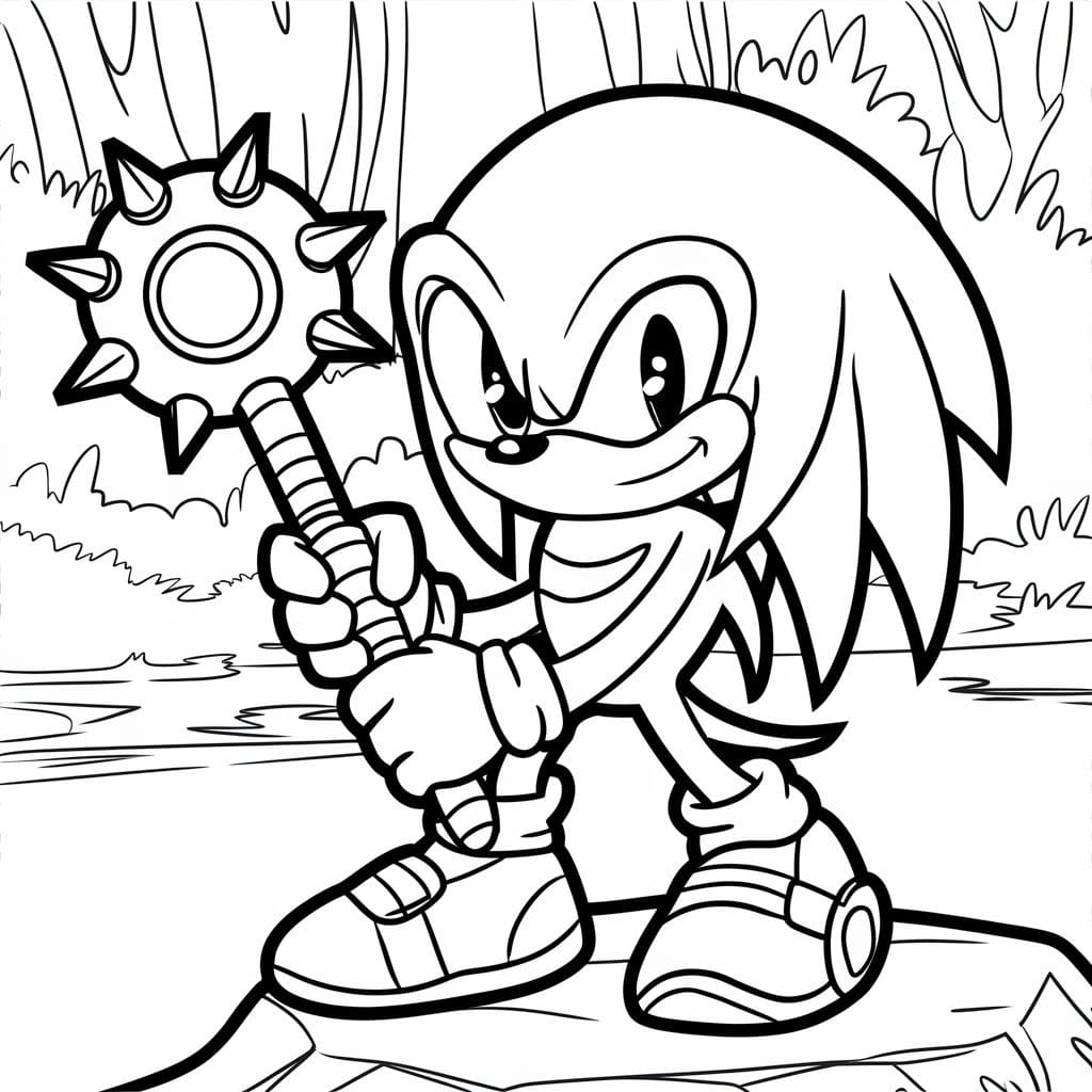 Desenhos de Desenhando Knuckles forte para colorir