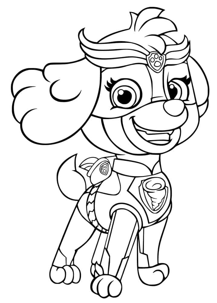 Desenhando Mighty Pups Skye para colorir