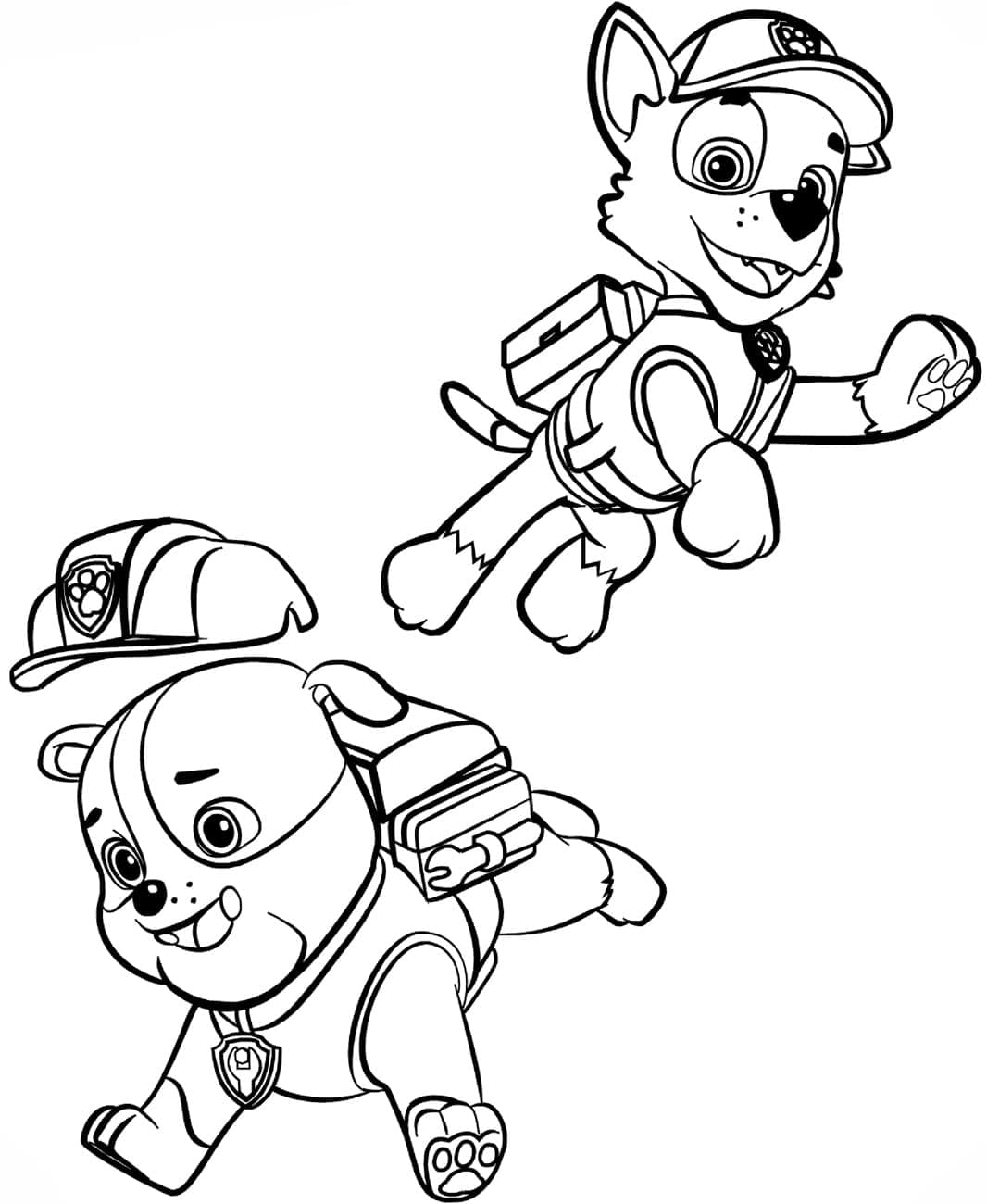 Desenhos de Desenhando o Rocky e o Rubble para colorir