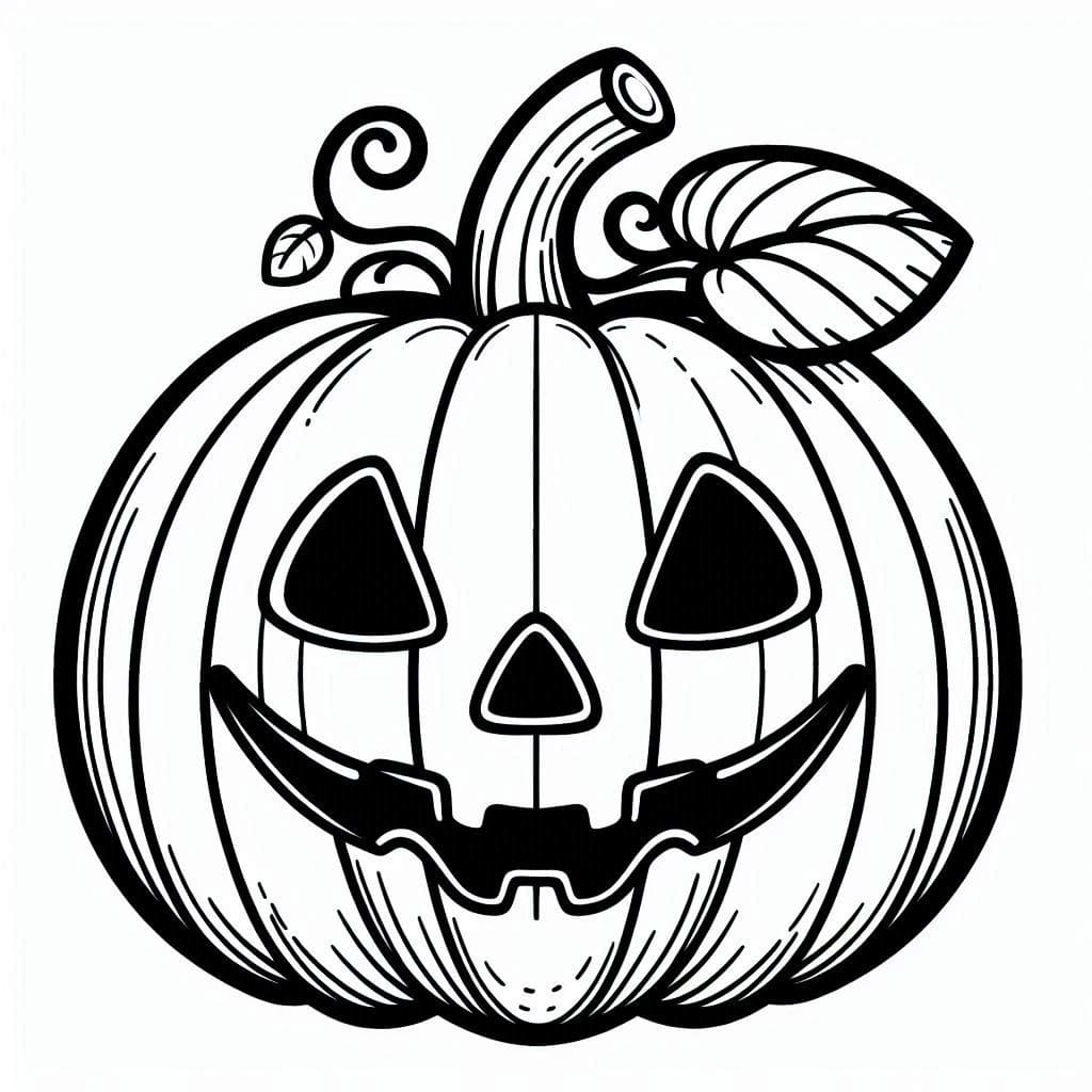 Desenhos de Desenhar Abóbora de Halloween Sorrindo para colorir