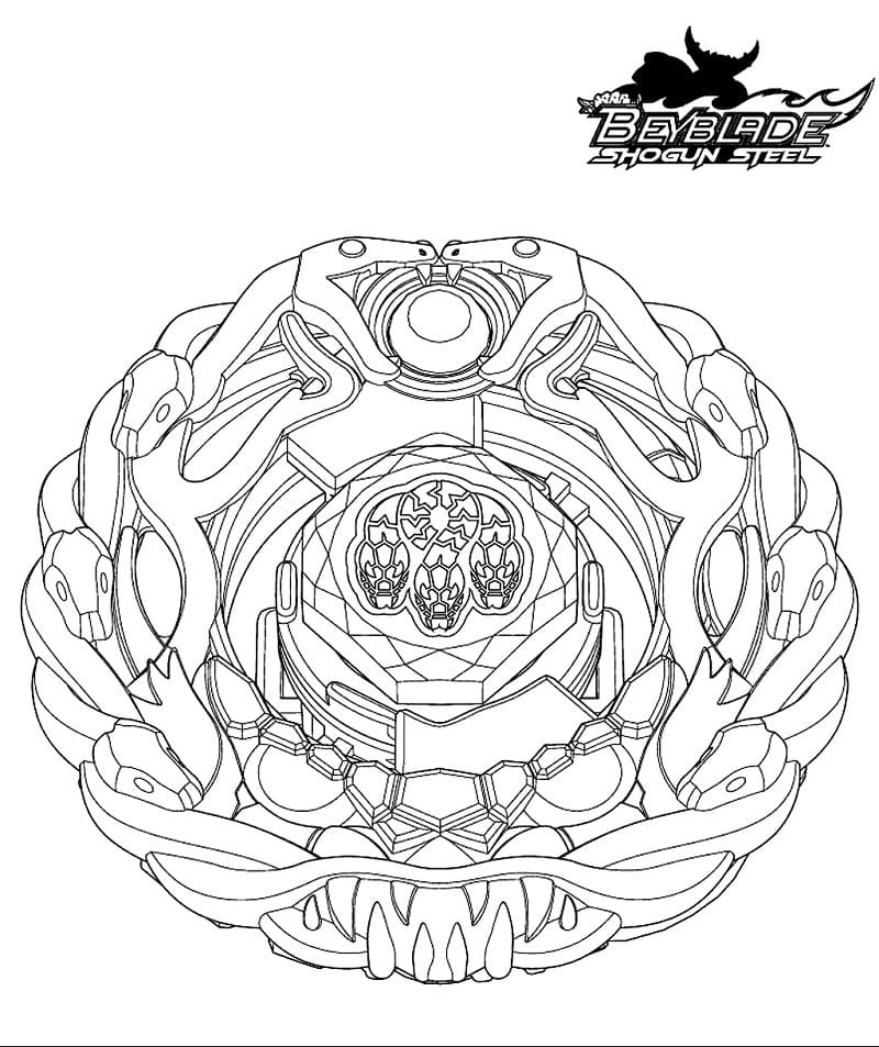 Desenhos de Desenhar Beyblade Pirata Orochi 145D para colorir