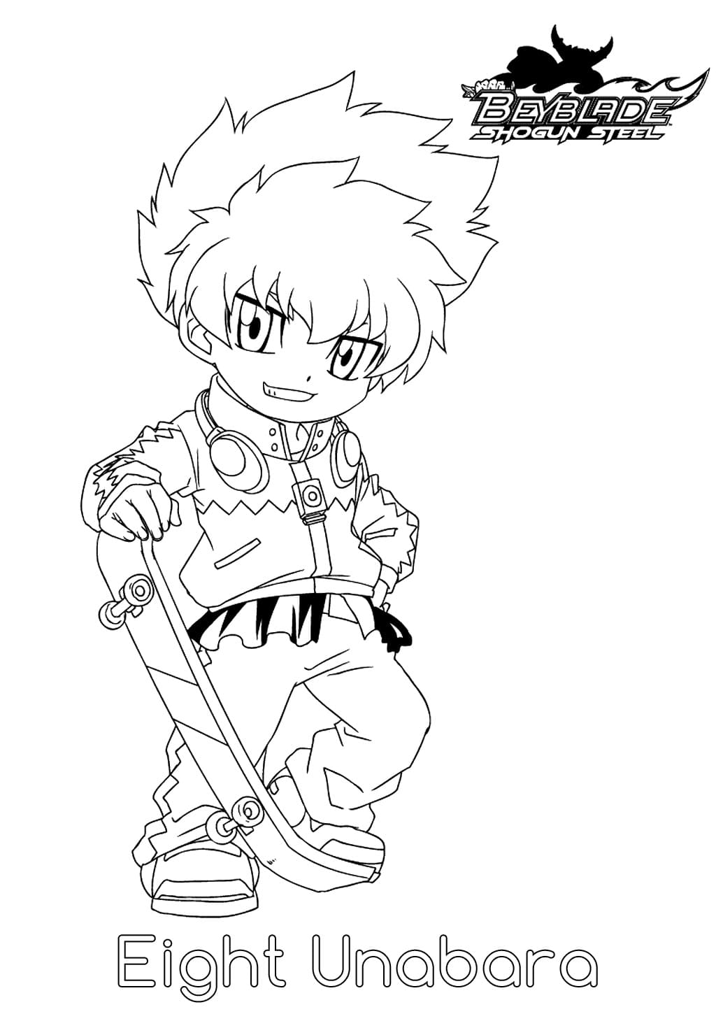 Desenhos de Desenhar Eight Unabara de Beyblade para colorir