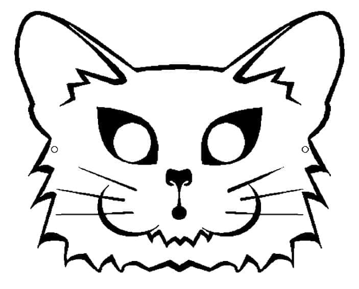 Desenhos de Desenhar Máscara Gato de Halloween para colorir