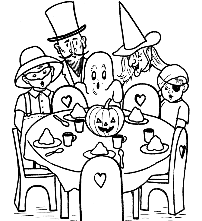 Desenhos de Desenhar festa de Halloween para colorir