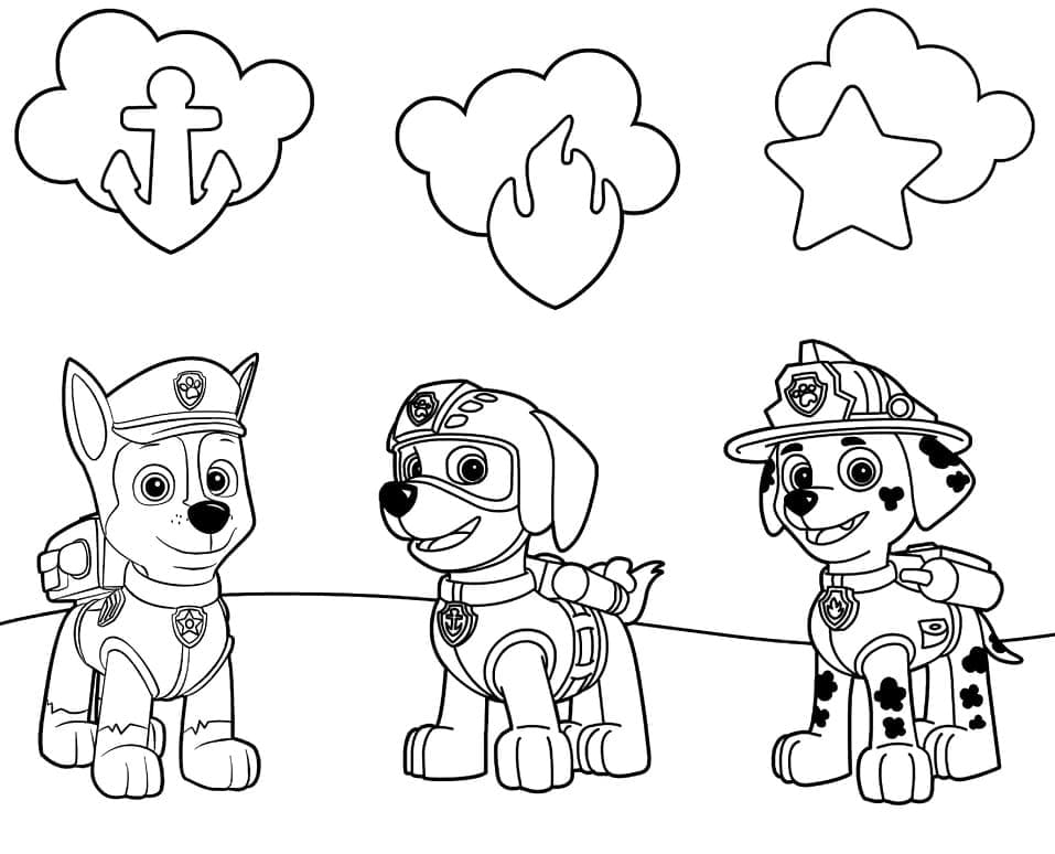 Desenhos de Desenhe Chase Zuma e Marshall para colorir