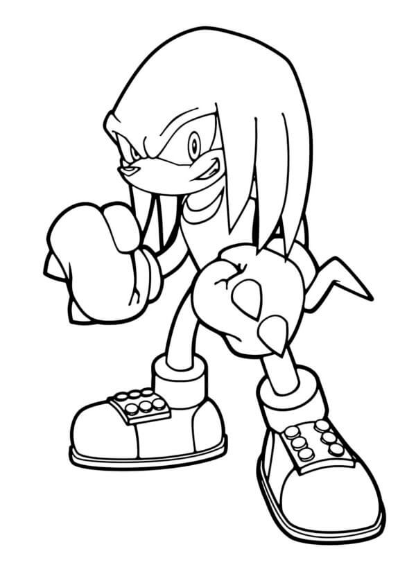 Desenhos de Desenhe Knuckles divertidos para colorir