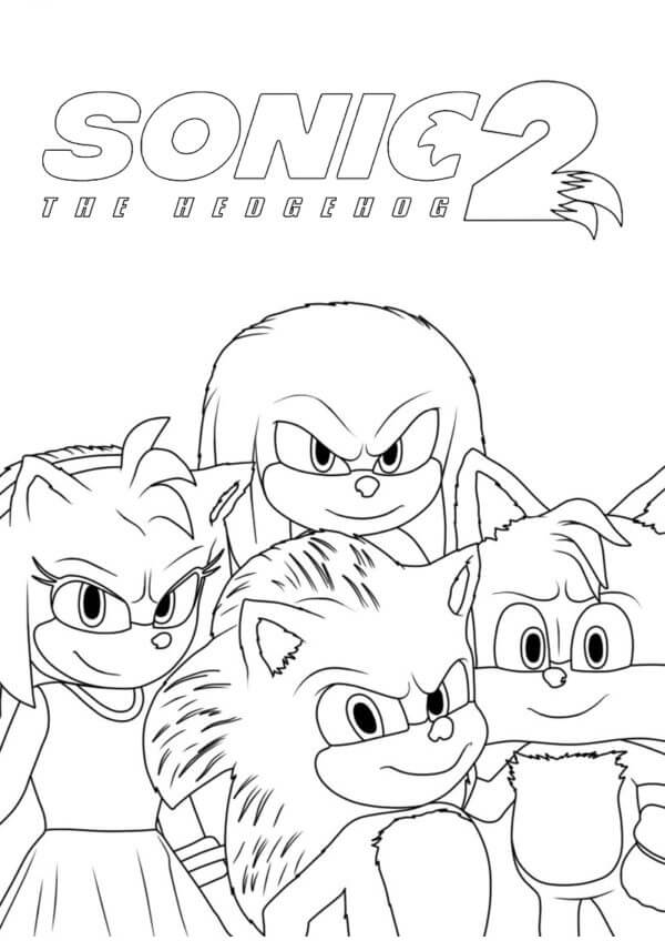 Desenhos de Desenhe Knuckles e amigos para colorir