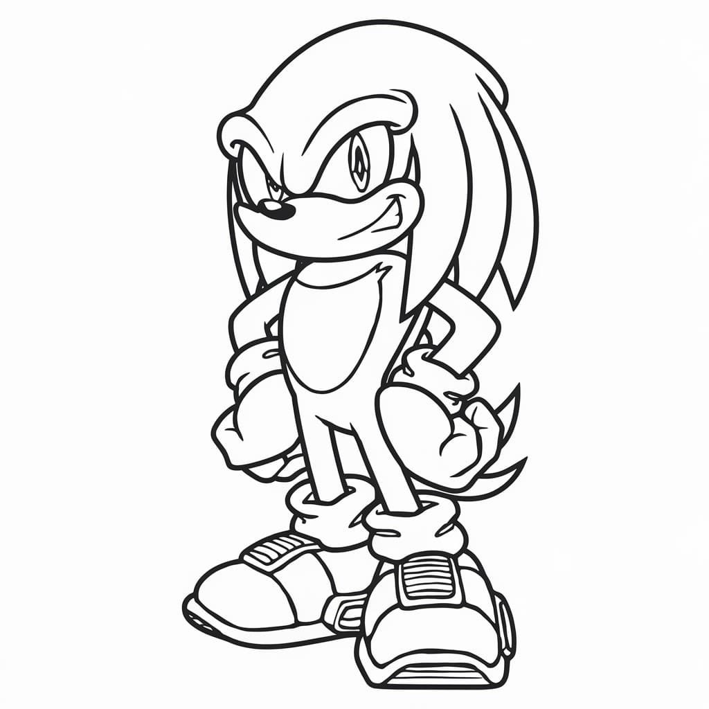 Desenhos de Desenhe Knuckles fácil e grátis para colorir