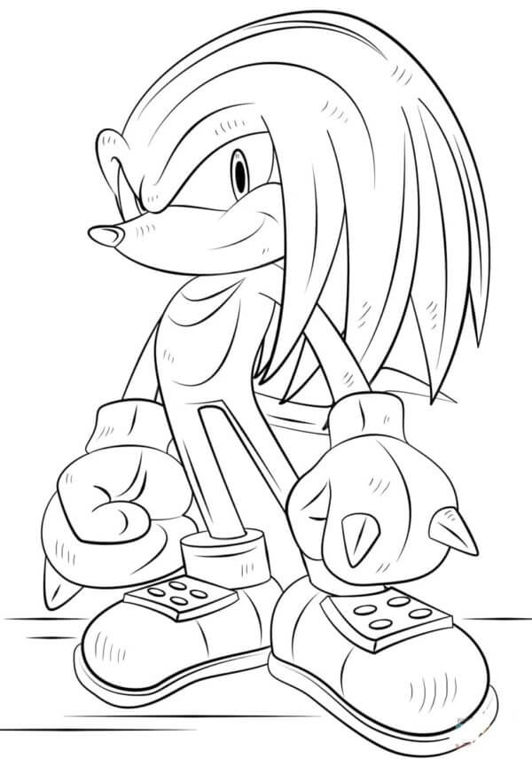 Desenhos de Desenhe Knuckles facilmente para colorir