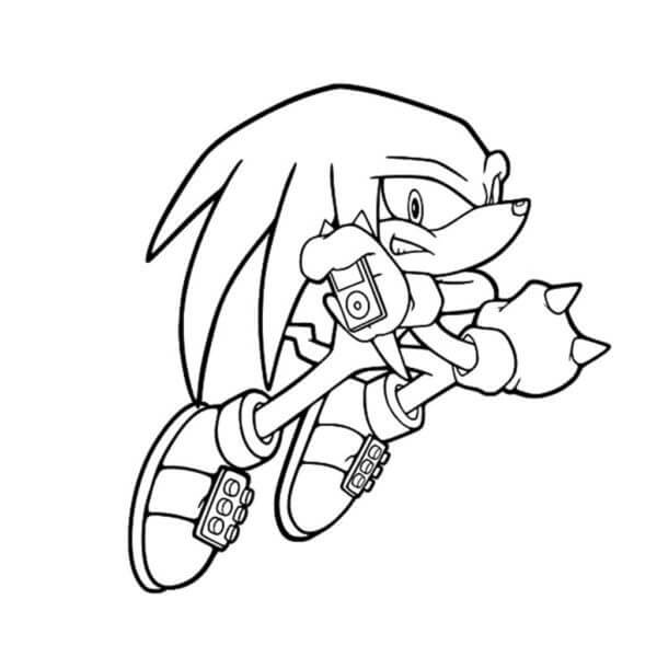 Desenhos de Desenhe Knuckles lutando para colorir