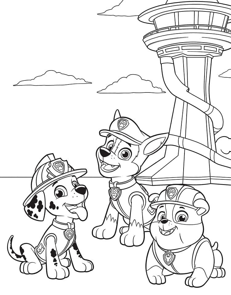 Desenhos de Desenhe Marshall, Chase e Rubble para colorir