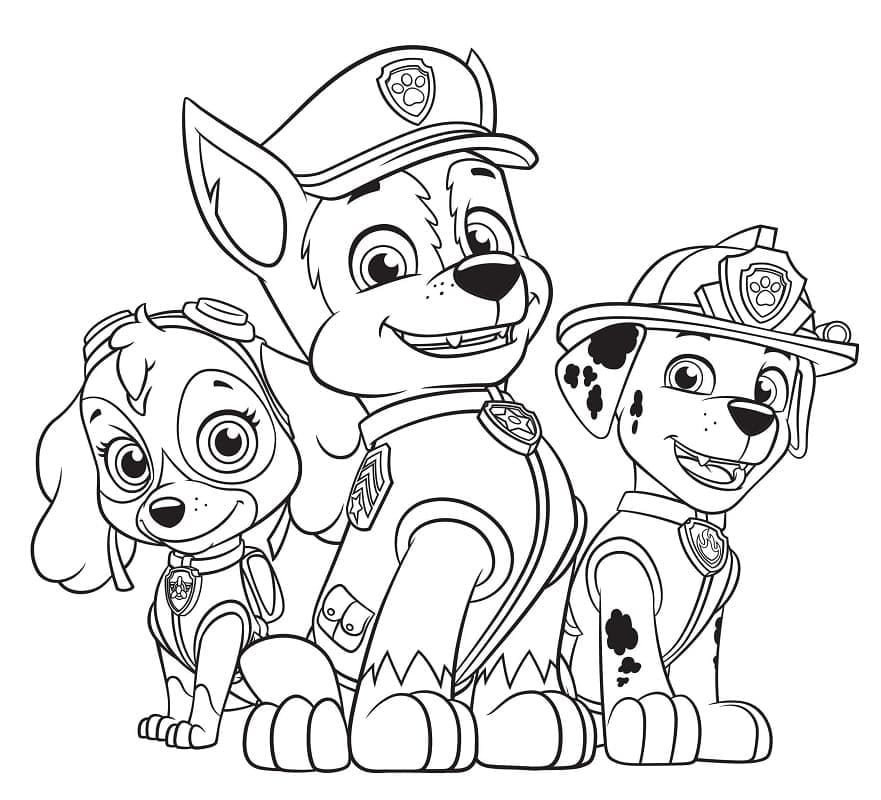 Desenhe Skye, Chase e Marshall para colorir