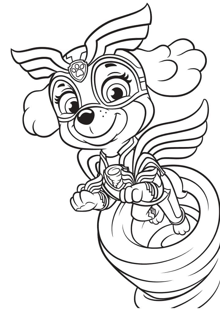 Desenhe Skye em Mighty Pups para colorir