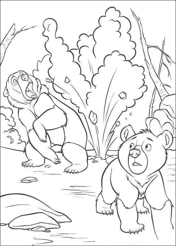 Desenhos de Desenhe o Irmão Urso básico para colorir