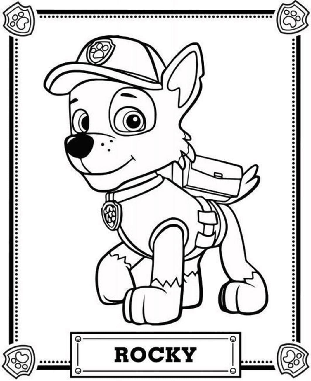 Desenhos de Desenhe o Rocky Fofo para colorir