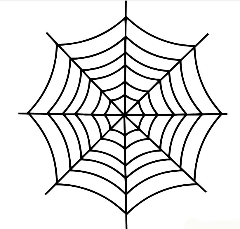 Desenhos de Desenhe uma teia de aranha simples para colorir