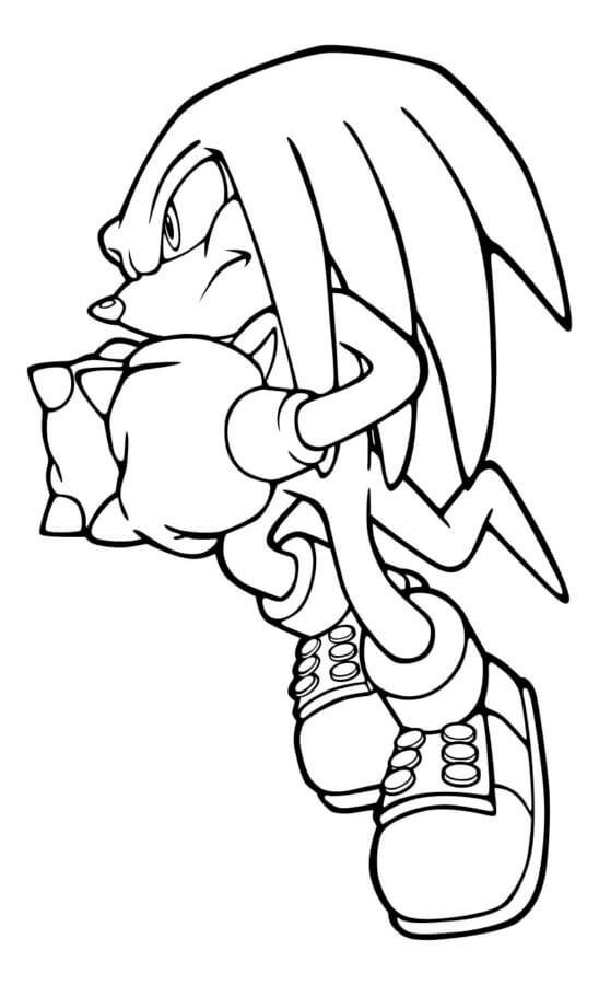 Desenhos de Desenho Knuckles Pronto para Lutar para colorir