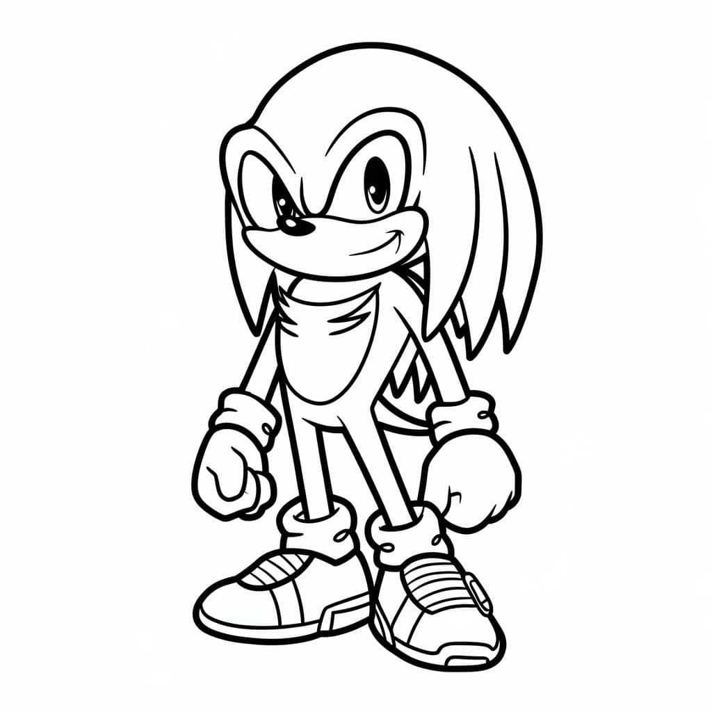 Desenhos de Desenho Knuckles básico fácil grátis para colorir