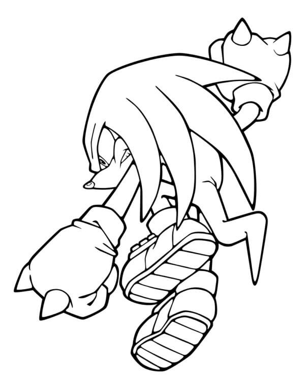 Desenhos de Desenho Knuckles salto em altura para colorir