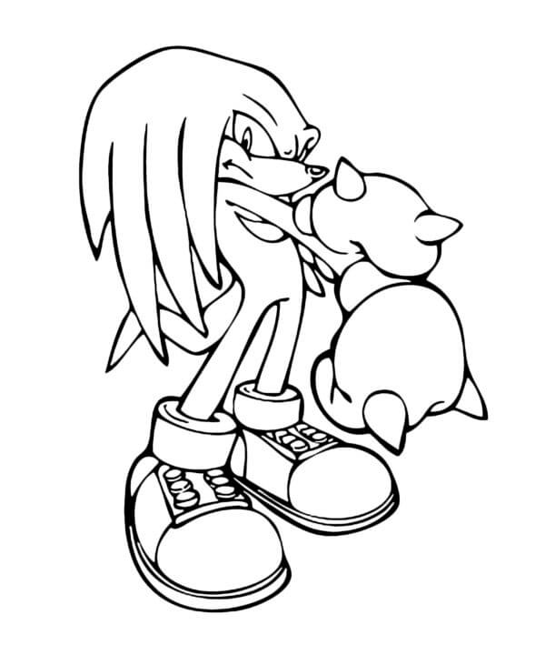 Desenhos de Desenho de Knuckles básico fácil para colorir