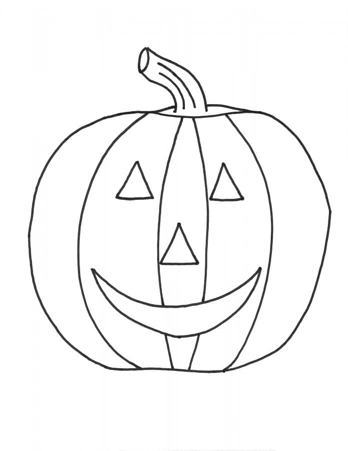 Desenhos de Desenho de abóbora de Halloween fácil para colorir