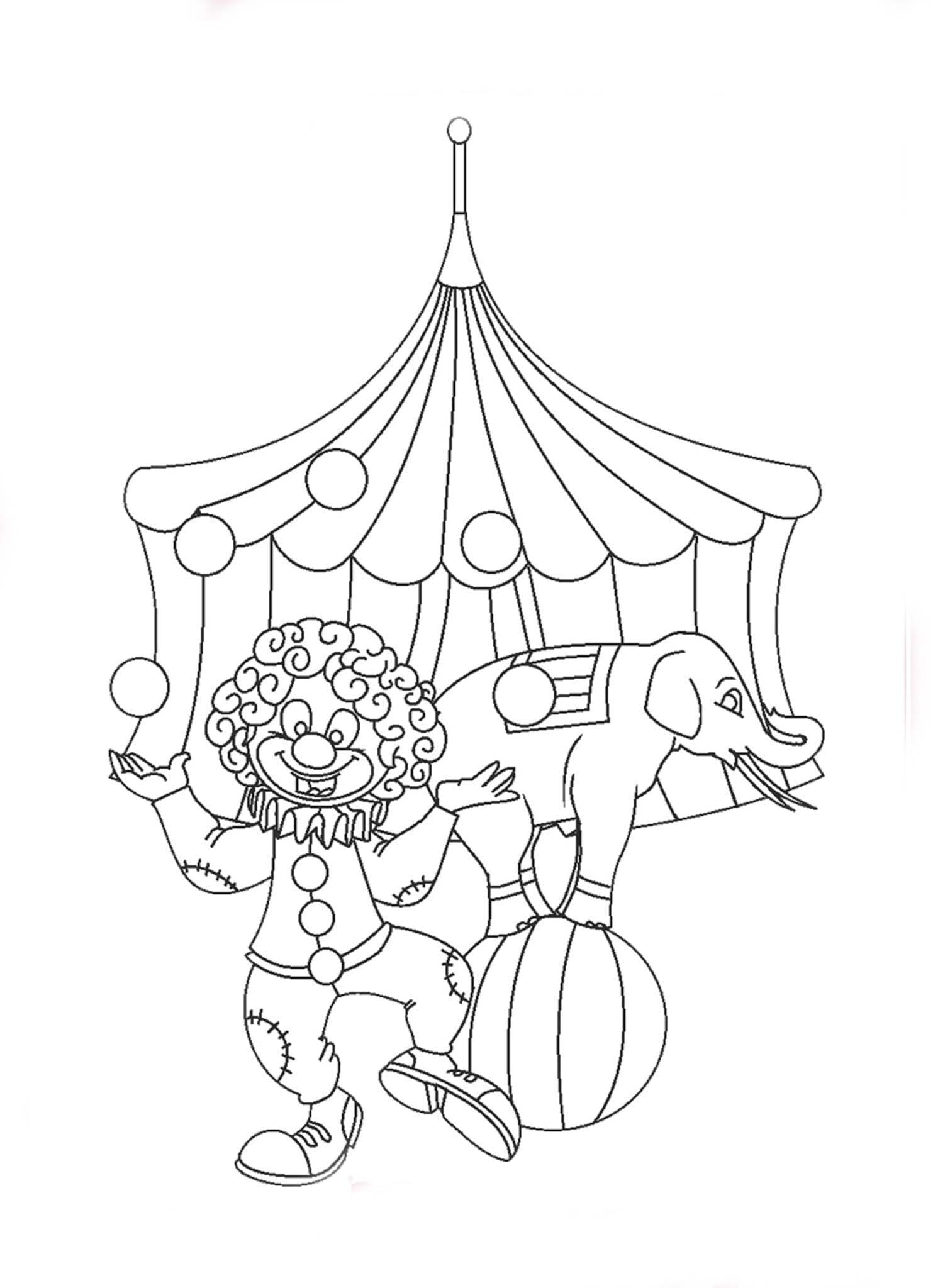 Desenhos de Dia do Circo para impressão gratuita para colorir