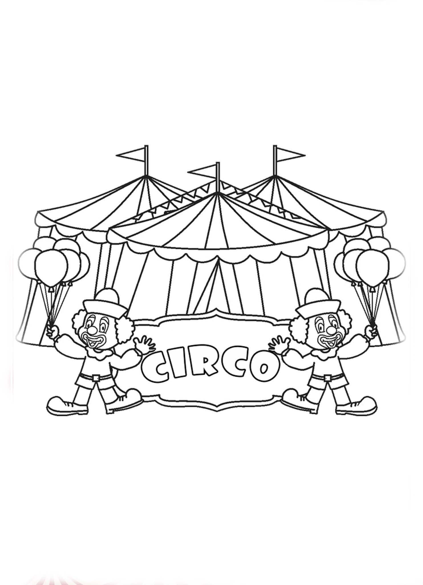 Desenhos de Dia do Circo para imprimir para colorir